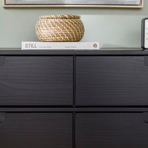 Walker Edison Sloane Transitional/Mid-century Modern 6-Drawer Groove Handle Wood Dresser BR6DSLDRBL