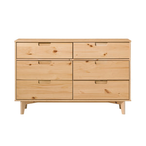 Walker Edison Sloane Transitional/Mid-century Modern 6-Drawer Groove Handle Wood Dresser BR6DSLDRNP