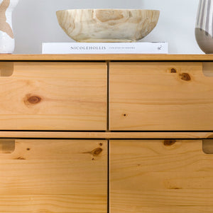 Walker Edison Sloane Transitional/Mid-century Modern 6-Drawer Groove Handle Wood Dresser BR6DSLDRNP