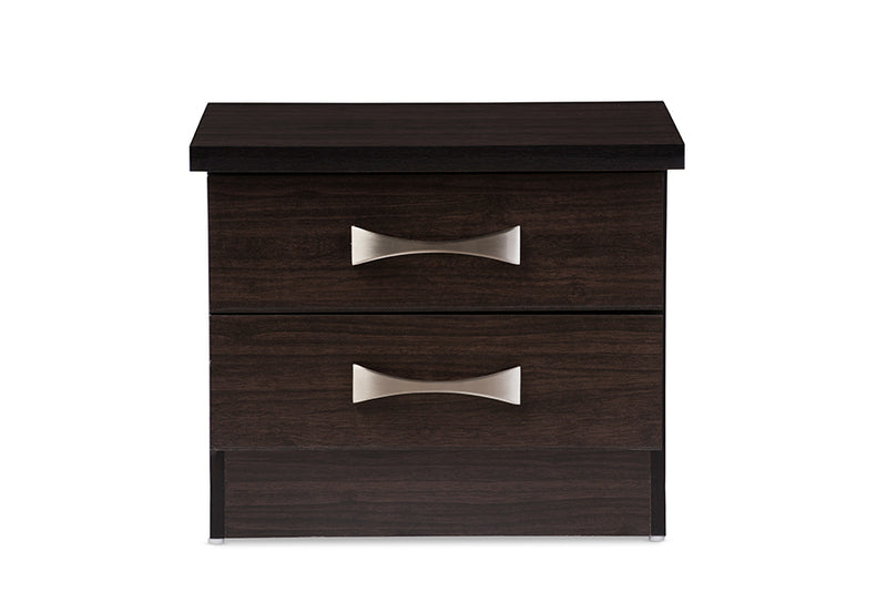 Colburn Modern and Contemporary 2 Drawer Dark Brown Finish Wood