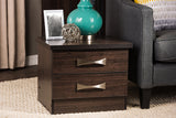 Baxton Studio Colburn Modern and Contemporary 2-Drawer Dark Brown Finish Wood Storage Nightstand Bedside Table