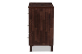Baxton Studio Maison Modern and Contemporary Oak Brown Finish Wood 3-Drawer Storage Chest