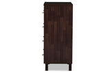 Baxton Studio Maison Modern and Contemporary Oak Brown Finish Wood 4-Drawer Storage Chest