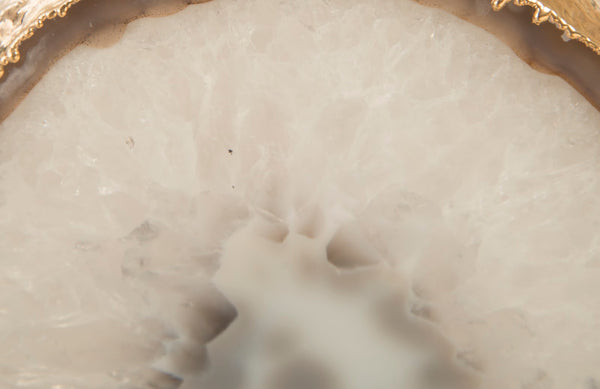 Agate Sculpture, Gold Edge, Iron Base, Assorted