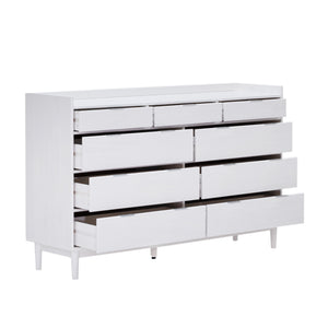 Lee Mid-century Modern 9 Drawer Dresser - Spacious Solid Wood Storage Lee Mid-century Modern 9 Drawer Dresser - Spacious Solid Wood Storage