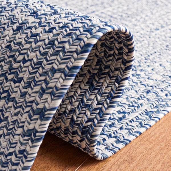 Safavieh Braided 201 Braided Hand Woven Rug Dark Blue / Ivory BRA201N-9SQ