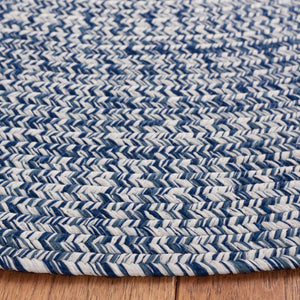 Safavieh Braided 201 Braided Hand Woven Rug Dark Blue / Ivory BRA201N-9SQ