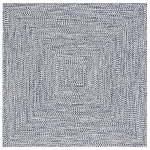 Safavieh Braided 201 Braided Hand Woven Rug Dark Blue / Ivory BRA201N-9SQ