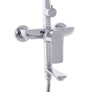 Leia Bathroom Shower Combination - Luxurious Chrome Tub & Shower Fixture with Detachable Handheld Head