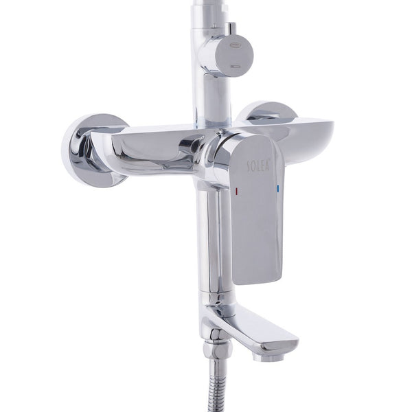 Leia Bathroom Shower Combination - Luxurious Chrome Tub & Shower Fixture with Detachable Handheld Head