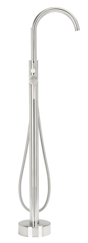 Capri Single Handle Above Ground Floor Mount Nickel Shower System