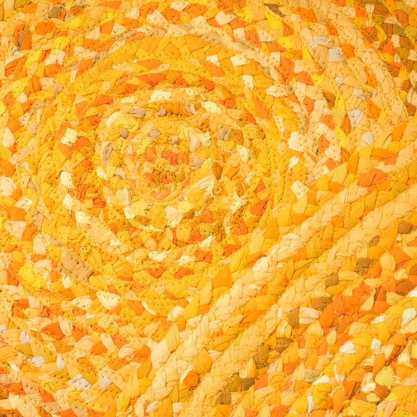 Braided Hand Woven Cotton Pile Rug - Luxurious Texture for Cozy Spaces, Ethically Crafted in India