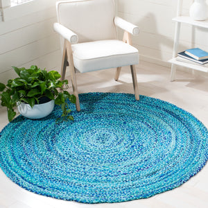 Braided Hand Woven Cotton Pile Rug - Luxurious Texture for Cozy Spaces, Ethically Crafted in India
