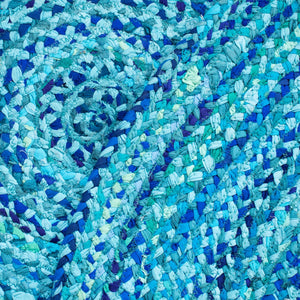 Braided Hand Woven Cotton Pile Rug - Luxurious Texture for Cozy Spaces, Ethically Crafted in India