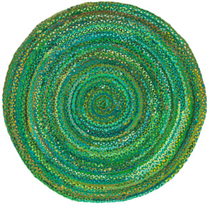 Braided Hand Woven Cotton Pile Rug - Luxurious Texture for Cozy Spaces, Ethically Crafted in India