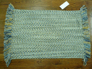 Braided Brd652 100% Cotton 285 Grms Rug in Blue 2ft x 3ft