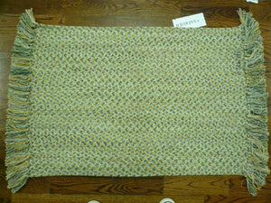 Braided Brd652 100% Cotton 285 Grms Rug in Green 2ft x 3ft