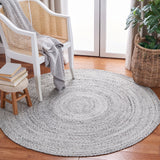 Braided 800 Hand Woven 100% Polyester Contemporary Rug Silver / Charcoal 100% Polyester BRD800G-5R