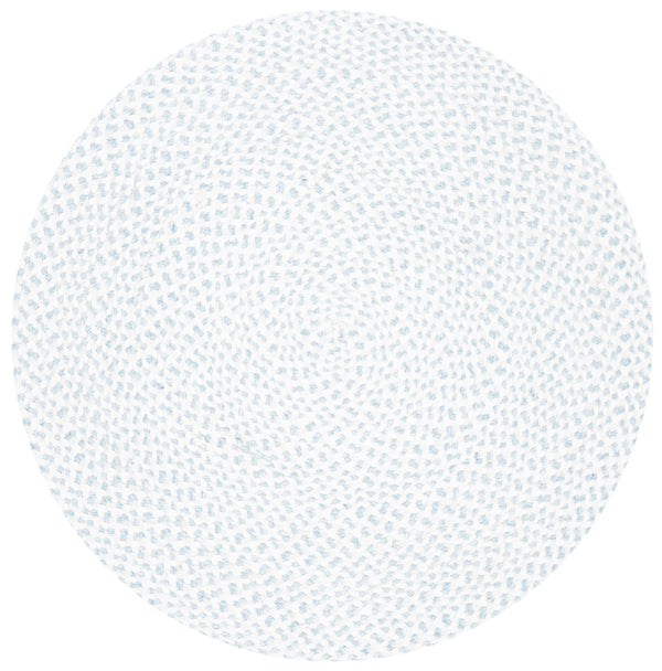 Braided 801 Hand Woven 100% Polyester Contemporary Rug Ivory / Light Blue 100% Polyester BRD801B-3R