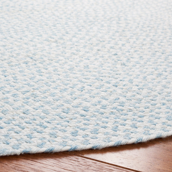 Braided 801 Hand Woven 100% Polyester Contemporary Rug Ivory / Light Blue 100% Polyester BRD801B-5R