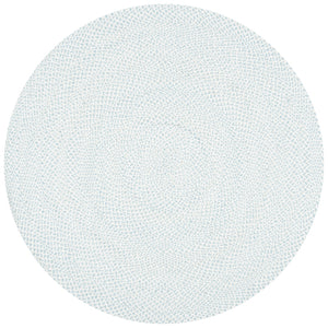 Braided 801 Hand Woven 100% Polyester Contemporary Rug Ivory / Light Blue 100% Polyester BRD801B-5R