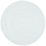 Braided 801 Hand Woven 100% Polyester Contemporary Rug Ivory / Light Blue 100% Polyester BRD801B-5R