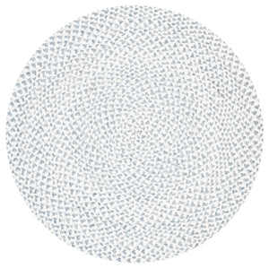 Braided 801 Hand Woven 100% Polyester Contemporary Rug Silver / Ivory 100% Polyester BRD801G-3R