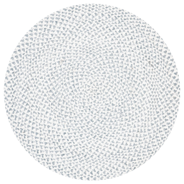 Braided 801 Hand Woven 100% Polyester Contemporary Rug Silver / Ivory 100% Polyester BRD801G-3R