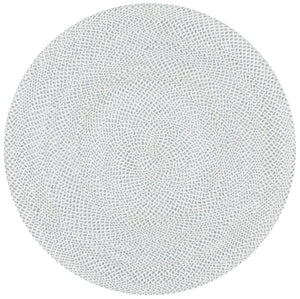 Braided 801 Hand Woven 100% Polyester Contemporary Rug Silver / Ivory 100% Polyester BRD801G-5R