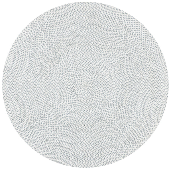 Braided 801 Hand Woven 100% Polyester Contemporary Rug Silver / Ivory 100% Polyester BRD801G-5R