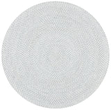 Braided 801 Hand Woven 100% Polyester Contemporary Rug Silver / Ivory 100% Polyester BRD801G-5R
