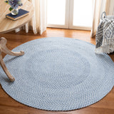 Braided 801 Hand Woven 100% Polyester Contemporary Rug Blue / Aqua 100% Polyester BRD801J-5R