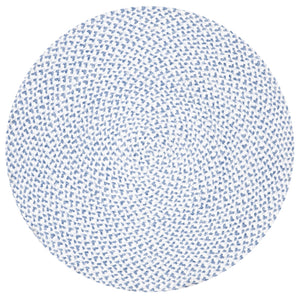 Braided 801 Hand Woven 100% Polyester Contemporary Rug Blue / Ivory 100% Polyester BRD801M-3R