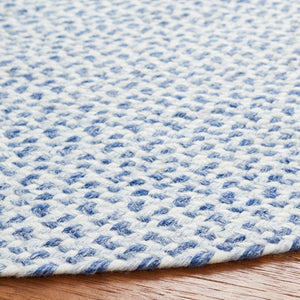 Braided 801 Hand Woven 100% Polyester Contemporary Rug Blue / Ivory 100% Polyester BRD801M-5R