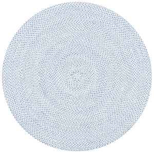 Braided 801 Hand Woven 100% Polyester Contemporary Rug Blue / Ivory 100% Polyester BRD801M-5R