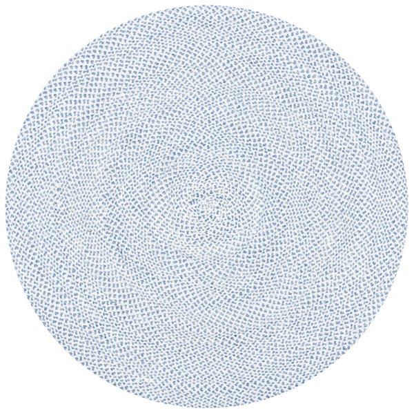 Braided 801 Hand Woven 100% Polyester Contemporary Rug Blue / Ivory 100% Polyester BRD801M-5R