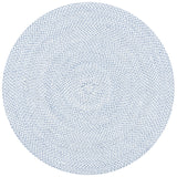 Braided 801 Hand Woven 100% Polyester Contemporary Rug Blue / Ivory 100% Polyester BRD801M-5R