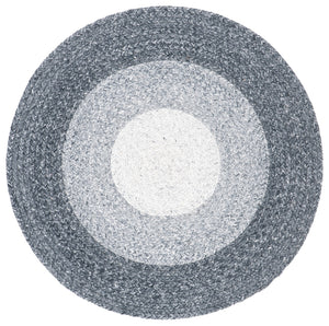 Braided 802 Hand Woven 100% Polyester Contemporary Rug Dark Grey / Ivory 100% Polyester BRD802F-3R