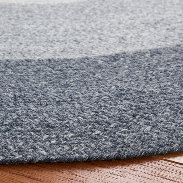 Braided 802 Hand Woven 100% Polyester Contemporary Rug Dark Grey / Ivory 100% Polyester BRD802F-5R