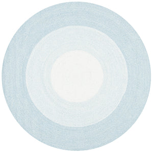 Braided 802 Hand Woven 100% Polyester Contemporary Rug Aqua / Ivory 100% Polyester BRD802J-5R