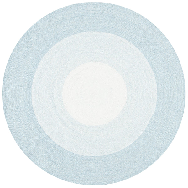 Braided 802 Hand Woven 100% Polyester Contemporary Rug Aqua / Ivory 100% Polyester BRD802J-5R