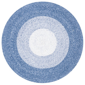 Braided 802 Hand Woven 100% Polyester Contemporary Rug Blue / Ivory 100% Polyester BRD802M-3R