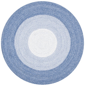 Braided 802 Hand Woven 100% Polyester Contemporary Rug Blue / Ivory 100% Polyester BRD802M-5R