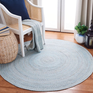 Braided 851  Flat Weave 100% Pet Yarn Rug Blue / Grey