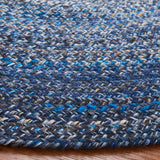 Braided 851  Flat Weave 100% Pet Yarn Rug Navy
