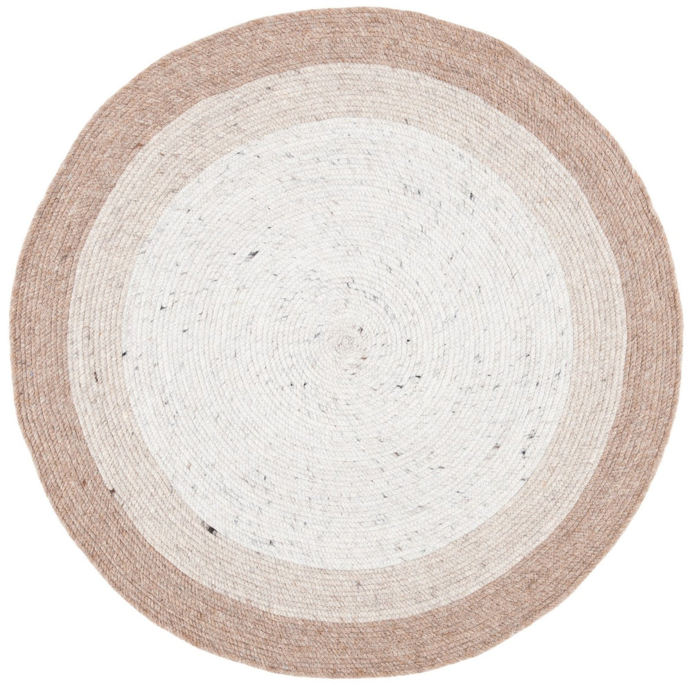 Braided 903 Contemporary Hand Woven 60% Wool, 40% Cotton Rug Beige / Ivory