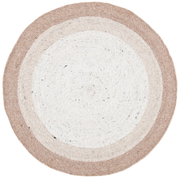 Braided 903 Contemporary Hand Woven 60% Wool, 40% Cotton Rug Beige / Ivory