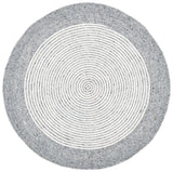 Braided 904 Contemporary Hand Woven 60% Wool, 40% Cotton Rug Grey / Ivory