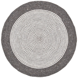 Braided 904 Contemporary Hand Woven 60% Wool, 40% Cotton Rug Charcoal / Ivory