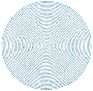 Braided 905 Contemporary Hand Woven 60% Wool, 40% Cotton Rug Blue / Ivory